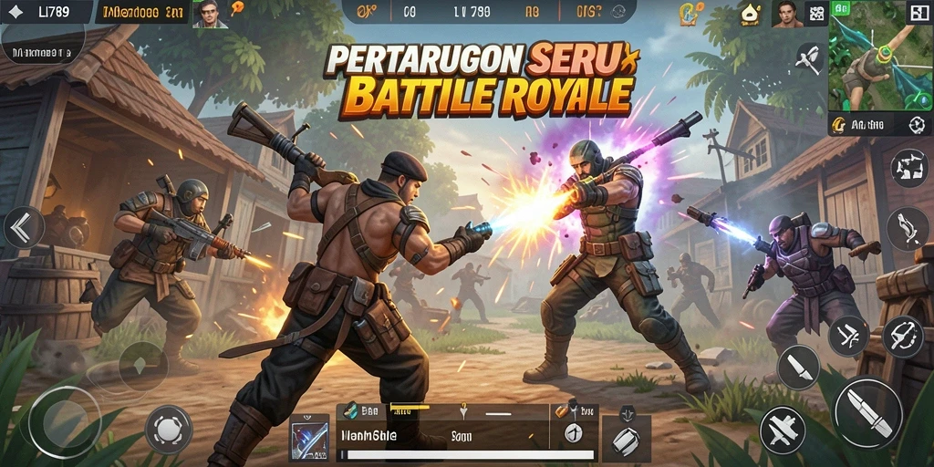 Tampilan screenshot gameplay LI789 dalam aksi Battle Royale yang mendebarkan.