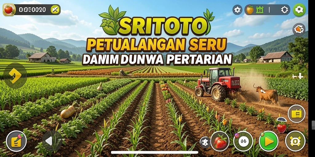 Tampilan seru gameplay pertanian di SRITOTO yang penuh warna.