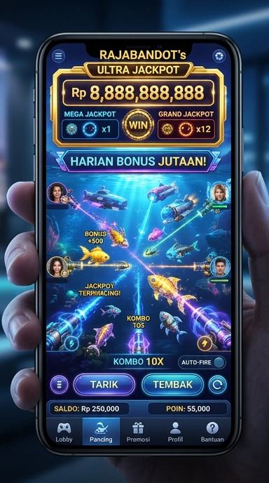 Screenshot antarmuka utama aplikasi rajabandot.